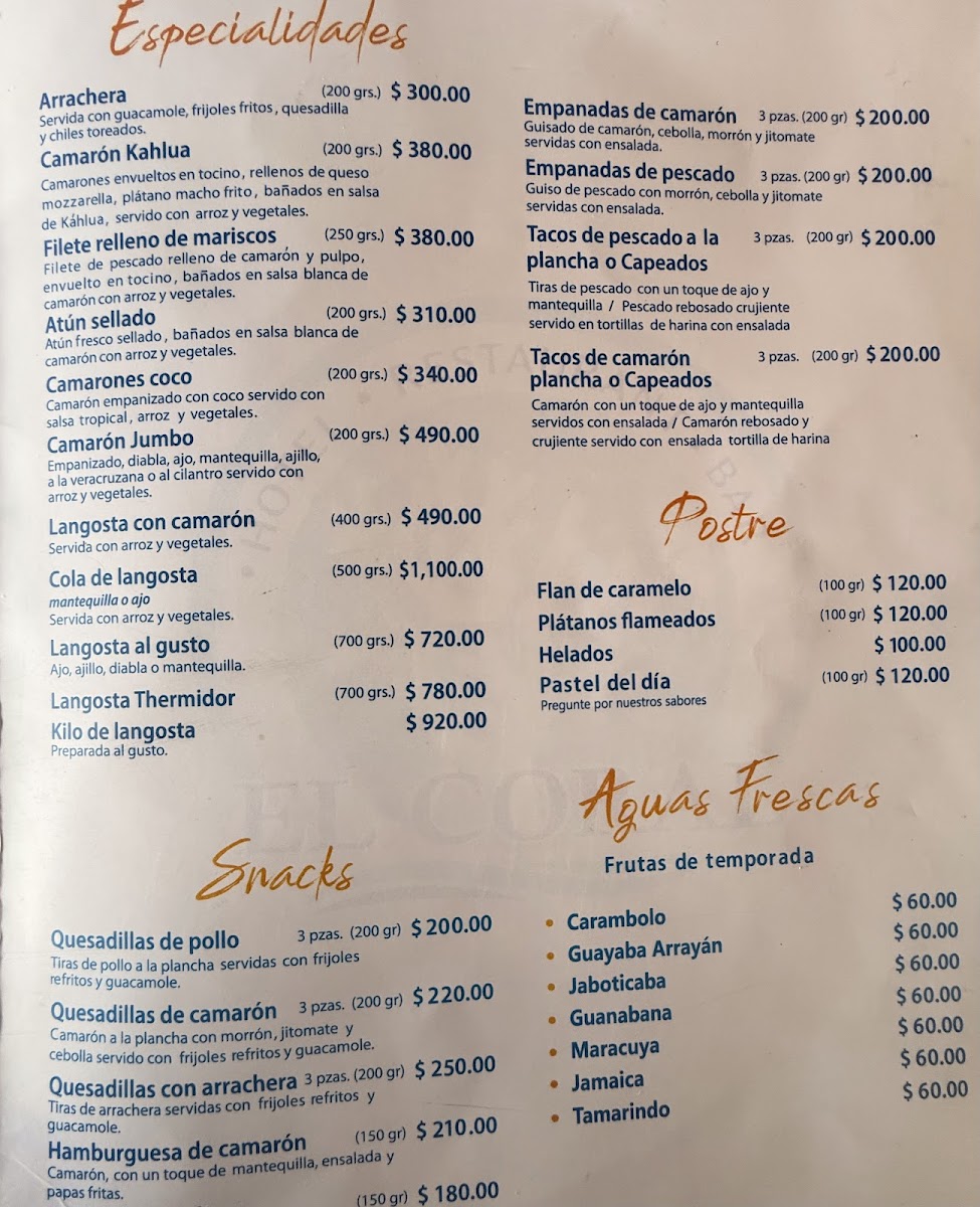 Restaurante El Coral Menu - Image 4